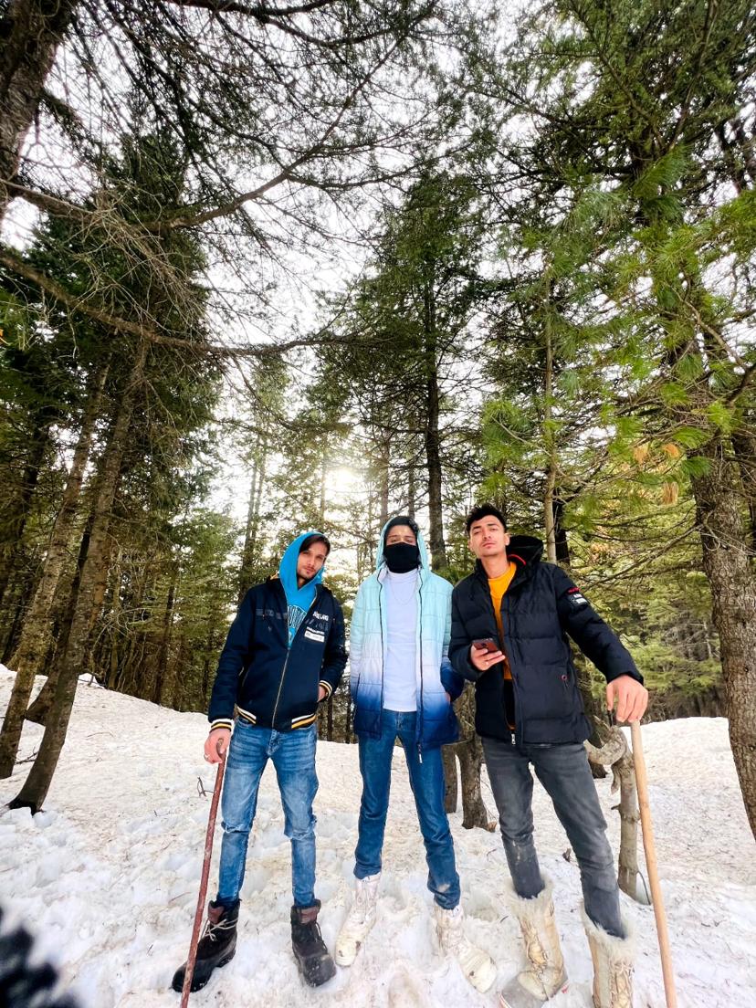 Snowy mountain peak adventure