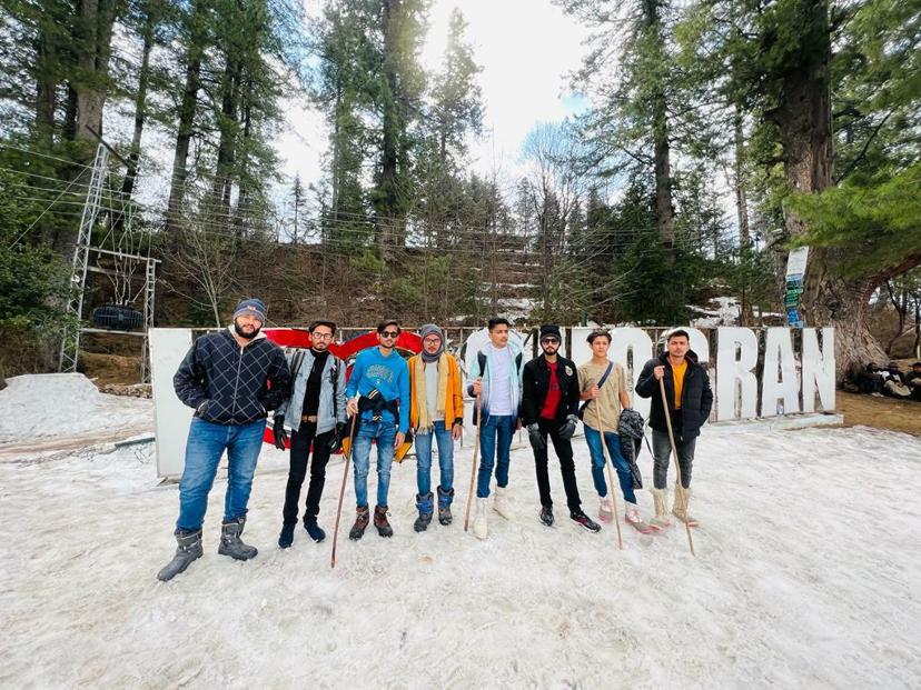 Snowy mountain peak adventure