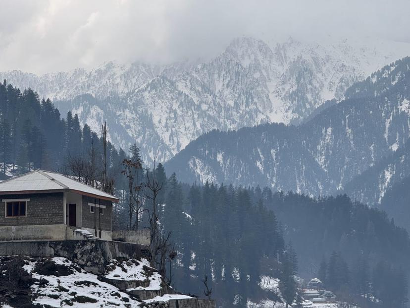 Snowy mountain peak adventure